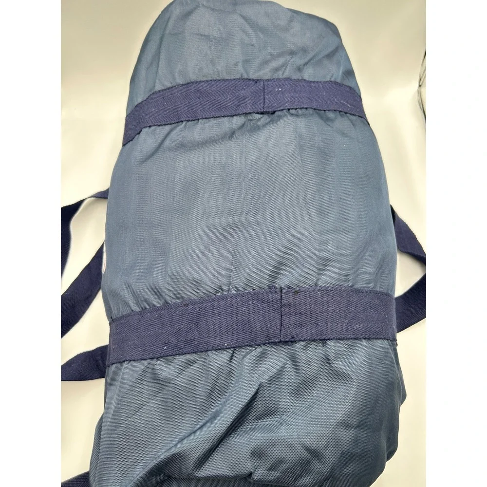 Vintage Western Sizzlin Steakhouse Navy Blue Nylon Duffel Bag Retro 80s Travel